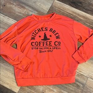 M NWOT Orange Witches Brew Halloween Sweatshirt
